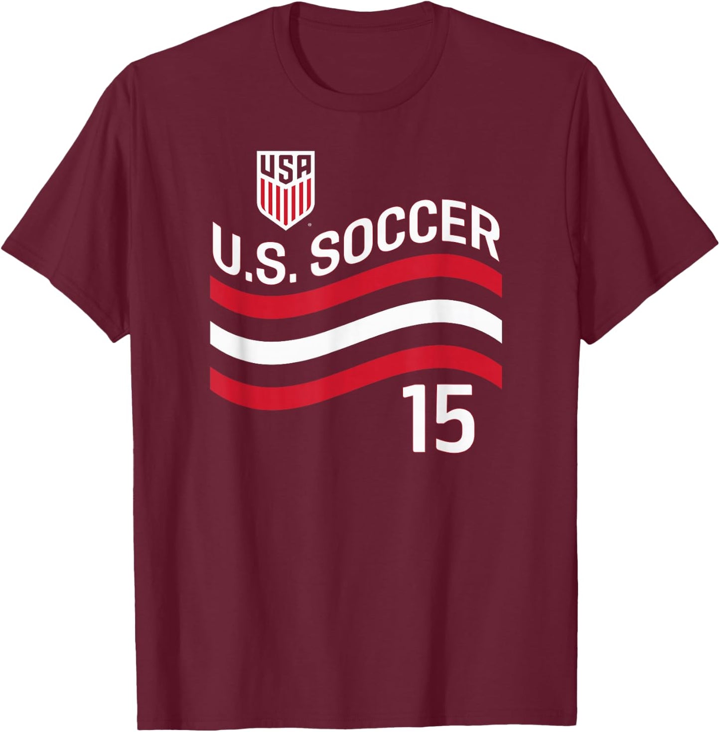 Cristian Roldan 15 Navy USMNT Officially Licensed T-Shirt - T-Shirt | Maroon