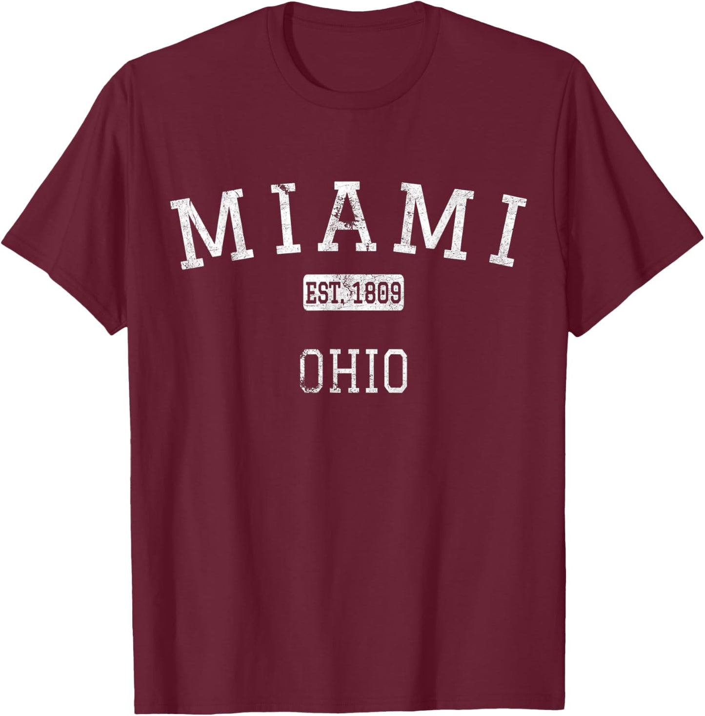 Miami Ohio OH Vintage T-Shirt - T-Shirt | Maroon
