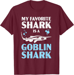My Favorite Shark Is A Goblin Shark Animal Lover T-Shirt - T-Shirt | Maroon