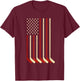 Hockey Goalie Gift USA Flag Hockey Stick Ice Hockey T-Shirt - T-Shirt | Maroon