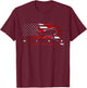 American Flag Scuba Diving Apparel - Scuba Diving T-Shirt - T-Shirt | Maroon