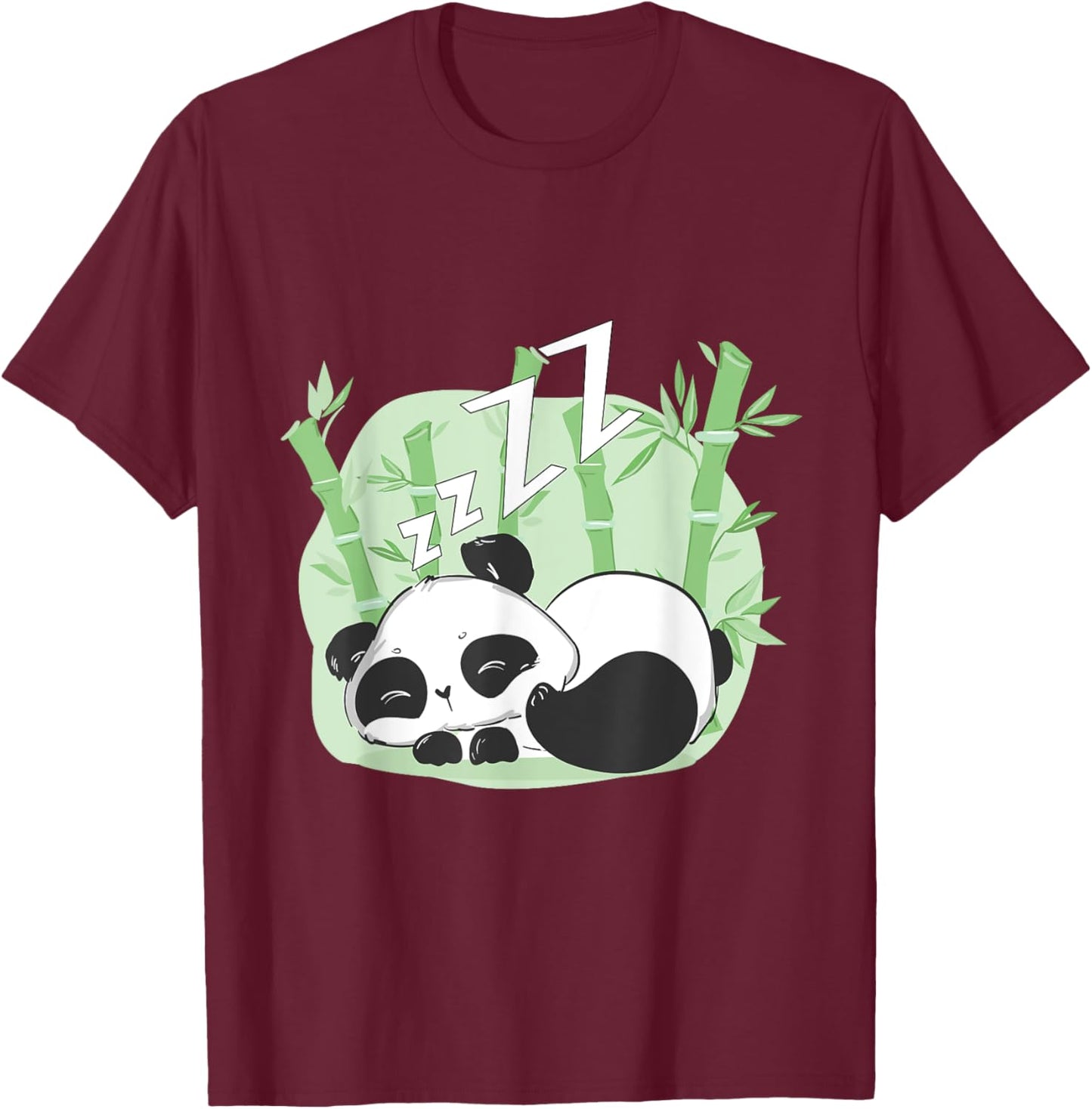 Panda Sleeping T-Shirt - T-Shirt | Maroon