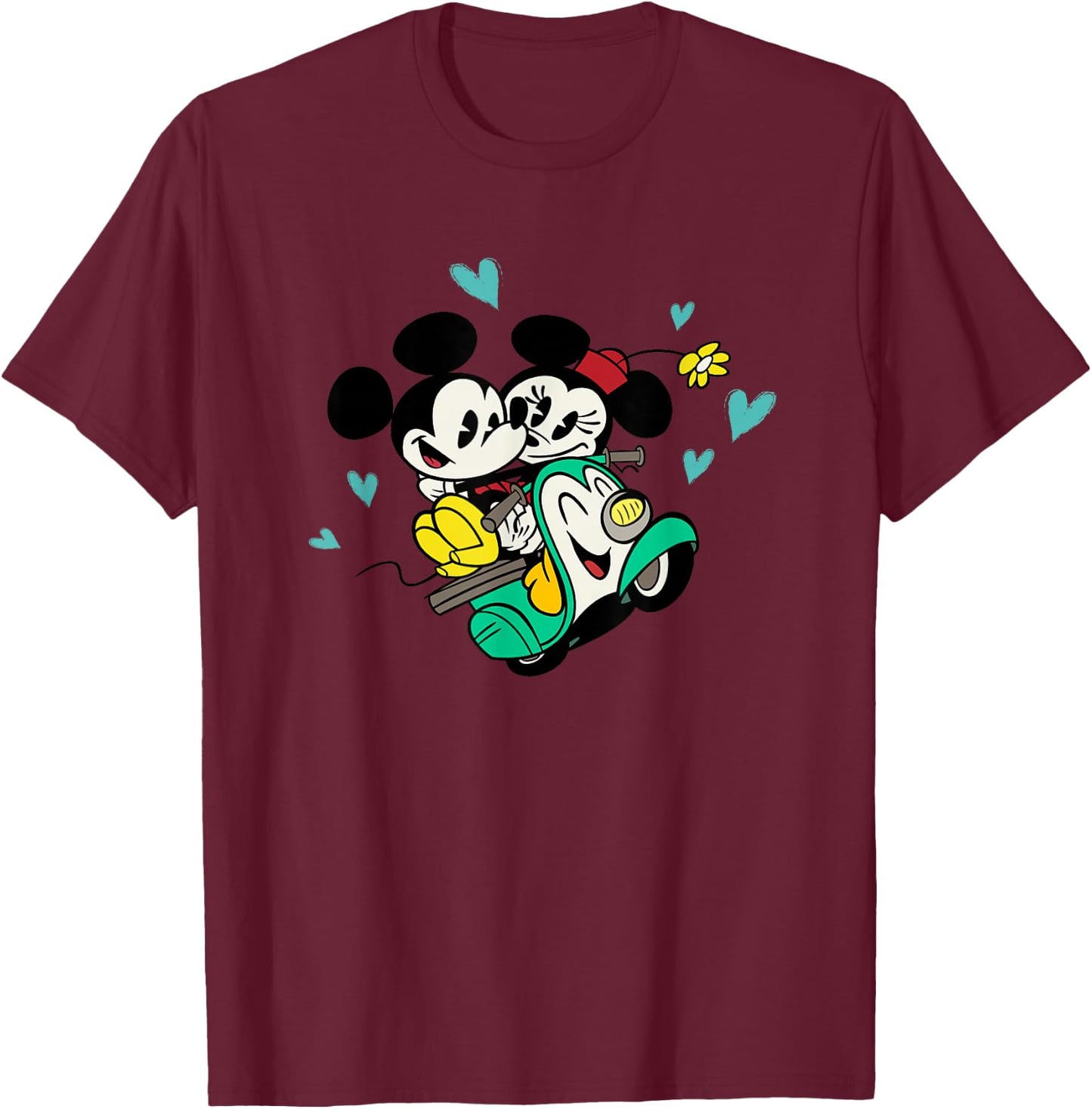 Disney Channel Mickey and Minnie Mouse Cartoon T-Shirt - T-Shirt | Maroon