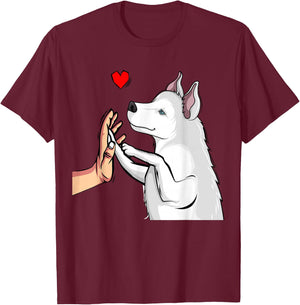 White Siberian Husky Love Dogs Mummy T-Shirt - T-Shirt | Maroon