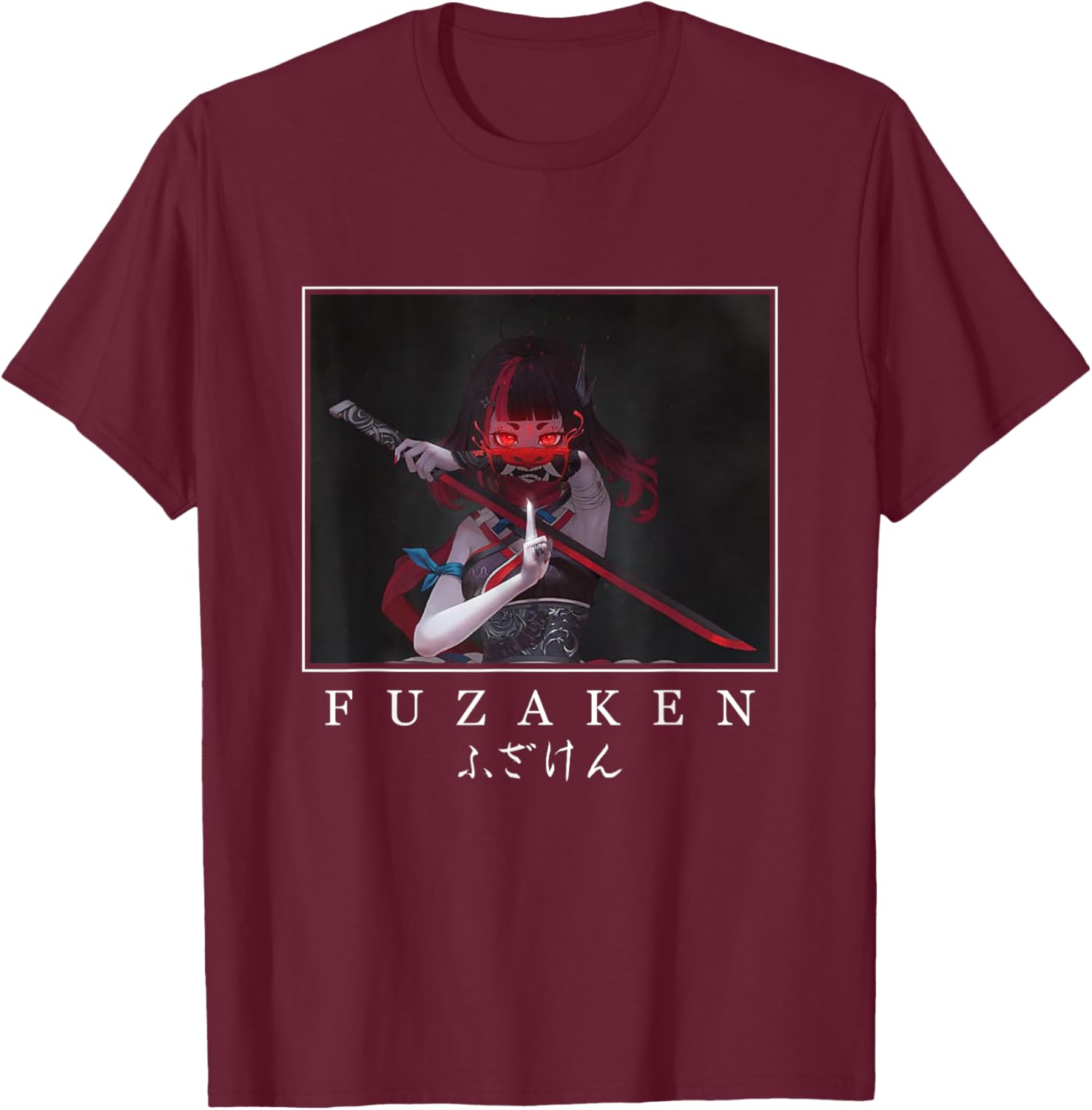 Anime Girl Japanese Aesthetic anime Otaku T-Shirt - T-Shirt | Maroon