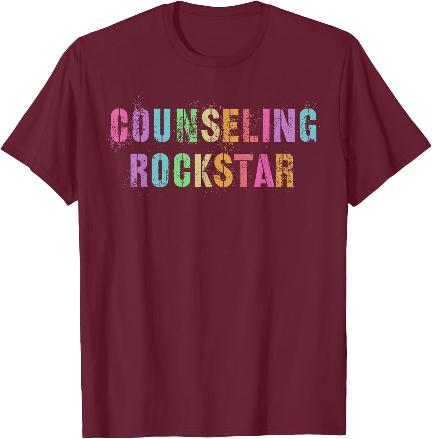 COUNSELING ROCKSTAR School Counselor Team Appreciation Camp T-Shirt - T-Shirt | Maroon