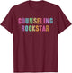 COUNSELING ROCKSTAR School Counselor Team Appreciation Camp T-Shirt - T-Shirt | Maroon