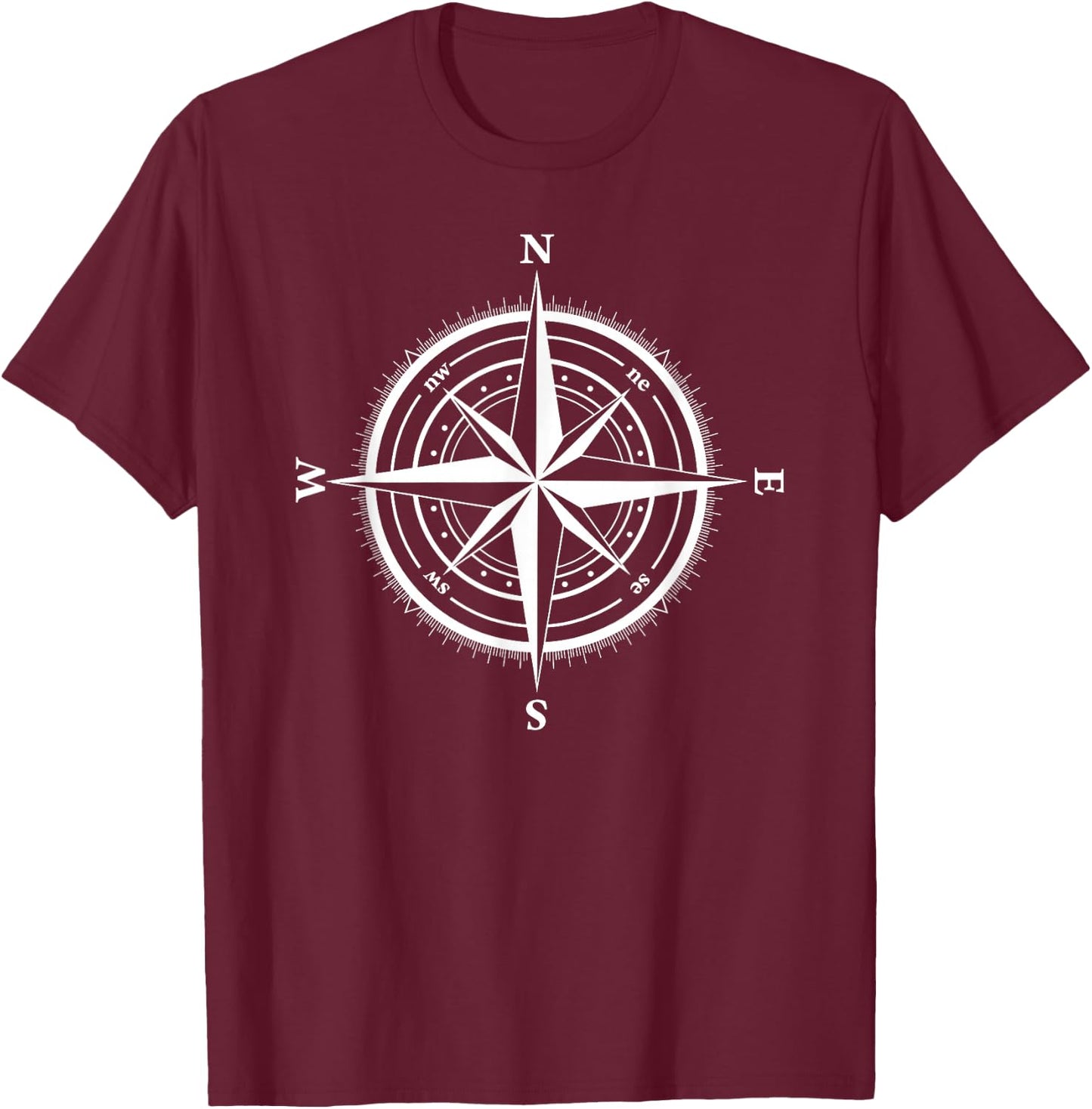 Nautical Compass T-Shirt - T-Shirt | Maroon