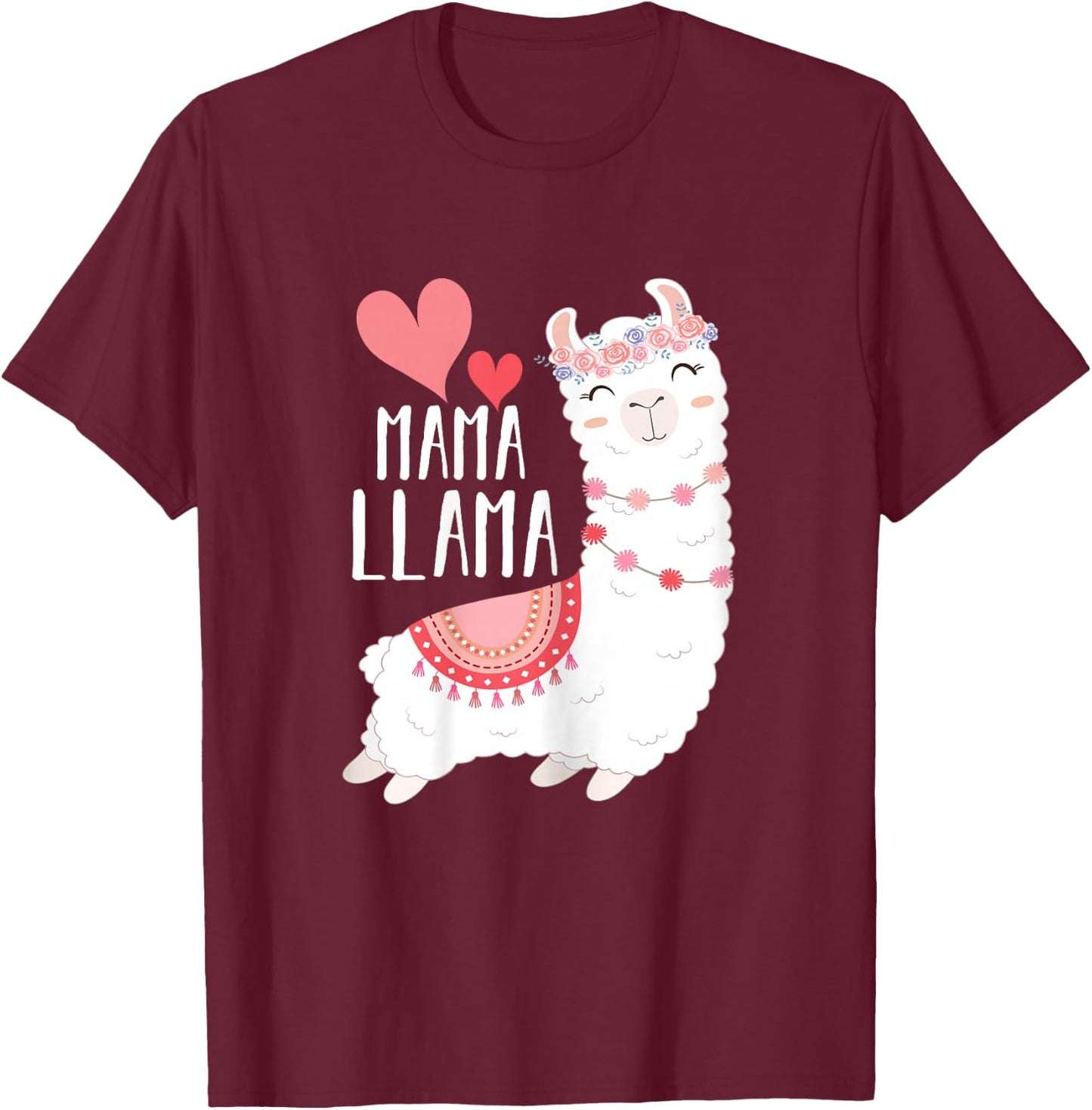 Mama Llama - Funny Mother Mom T-Shirt - T-Shirt | Maroon