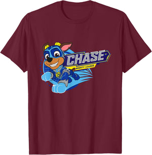 Paw Patrol Chase Mighty Leader T-Shirt - T-Shirt | Maroon