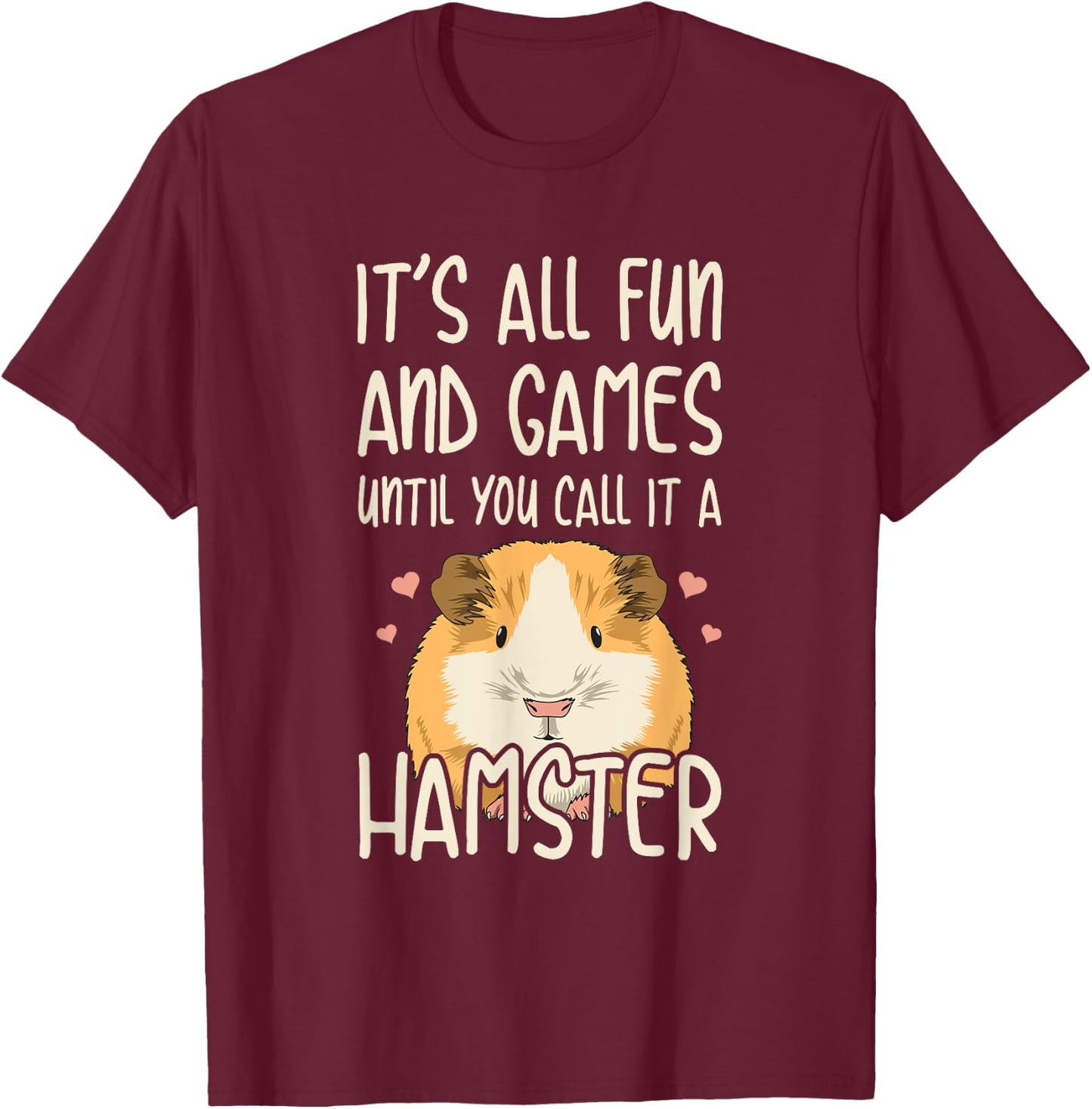 Guinea Pig Quote - Black, Small - Cute Guinea Pig Lover Quote - , Short Sleeve, , Classic Fit, Imported T-Shirt - T-Shirt | Maroon