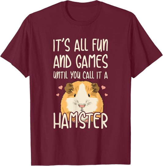 Guinea Pig Quote - Black, Small - Cute Guinea Pig Lover Quote - , Short Sleeve, , Classic Fit, Imported T-Shirt - T-Shirt | Maroon