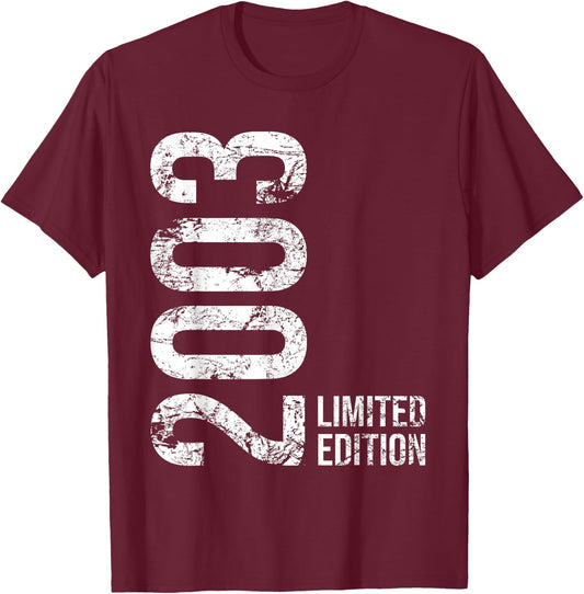 22nd Birthday 22 Years Old Man Woman Vintage 2003 T-Shirt - T-Shirt | Maroon