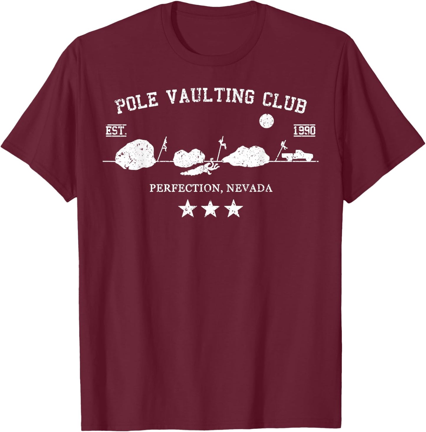 Vintage Pole Vaulting Club Perfection, Nevada T-Shirt - T-Shirt | Maroon