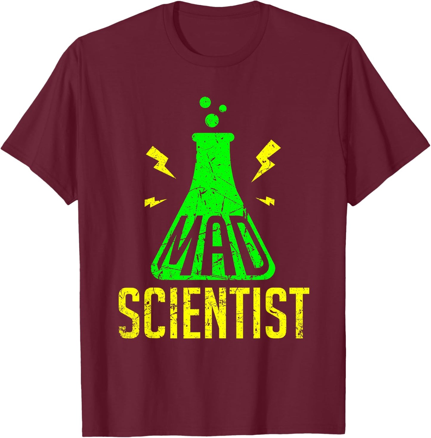 Mad Scientist T Shirt Science for Child Boys Girls Costume T-Shirt - T-Shirt | Maroon