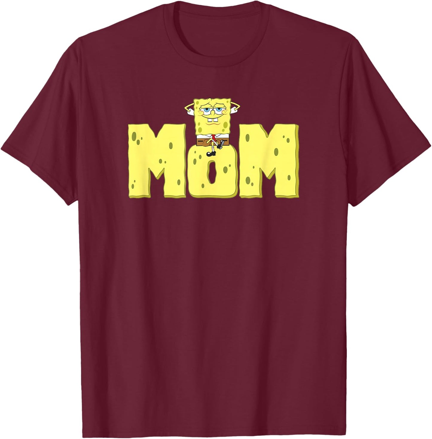 Spongebob Squarepants Mother's Day Sponge Mom Logo T-Shirt - T-Shirt | Maroon