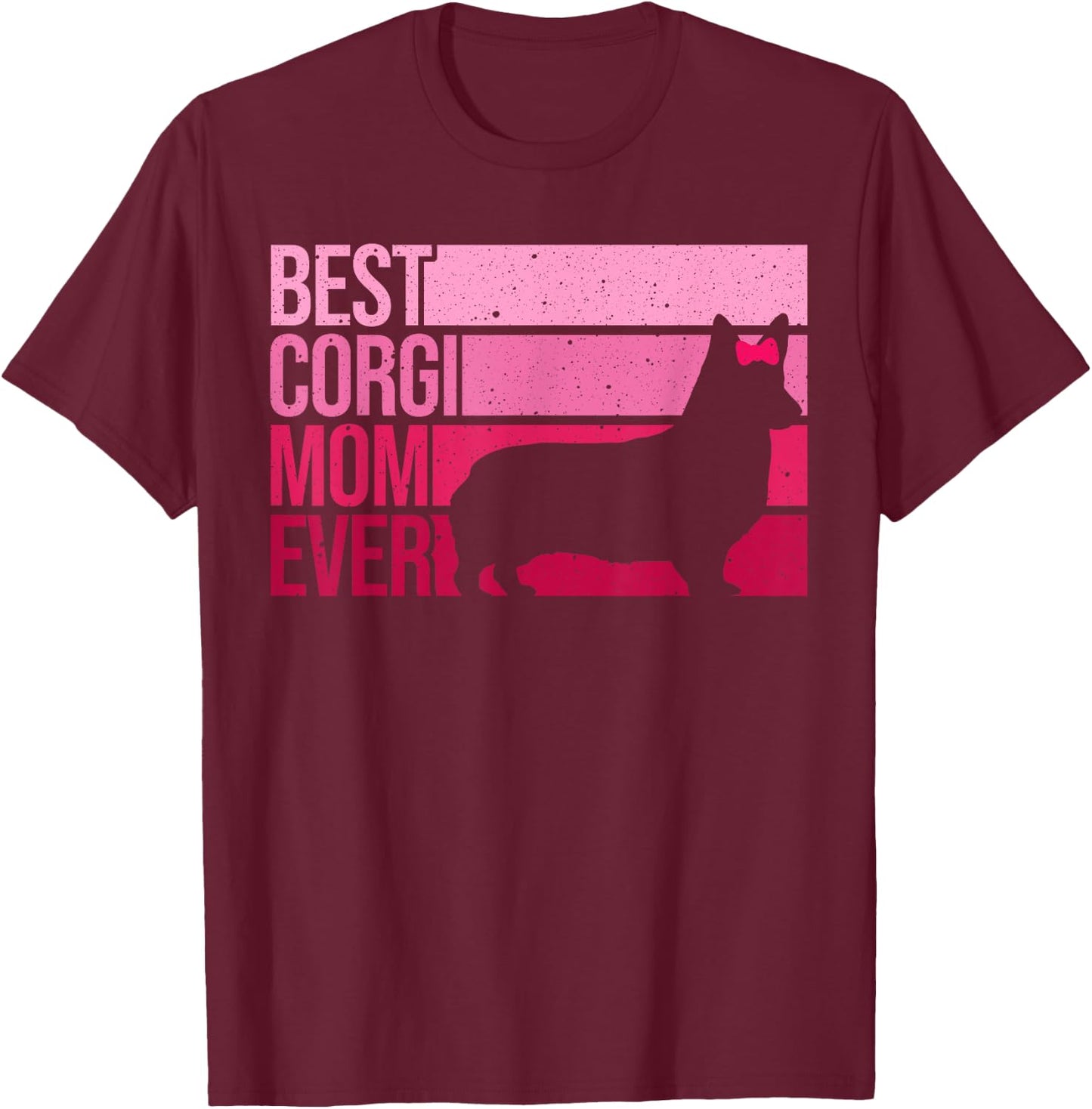 Funny Corgi Mom Art Women Girls Dog Pembroke Corgi Lovers T-Shirt - T-Shirt | Maroon