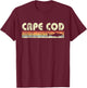 Vintage Cape Cod Shark Retro Throwback Boys Girls Souvenir T-Shirt - T-Shirt | Maroon