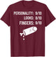 Missing Finger Prosthetic Amputation Recovery T-Shirt - T-Shirt | Maroon