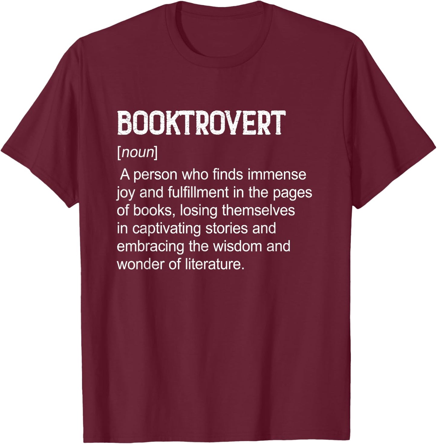 BookTrovert Book Lover Reading Nerd Definition Dictionary T-Shirt - T-Shirt | Maroon