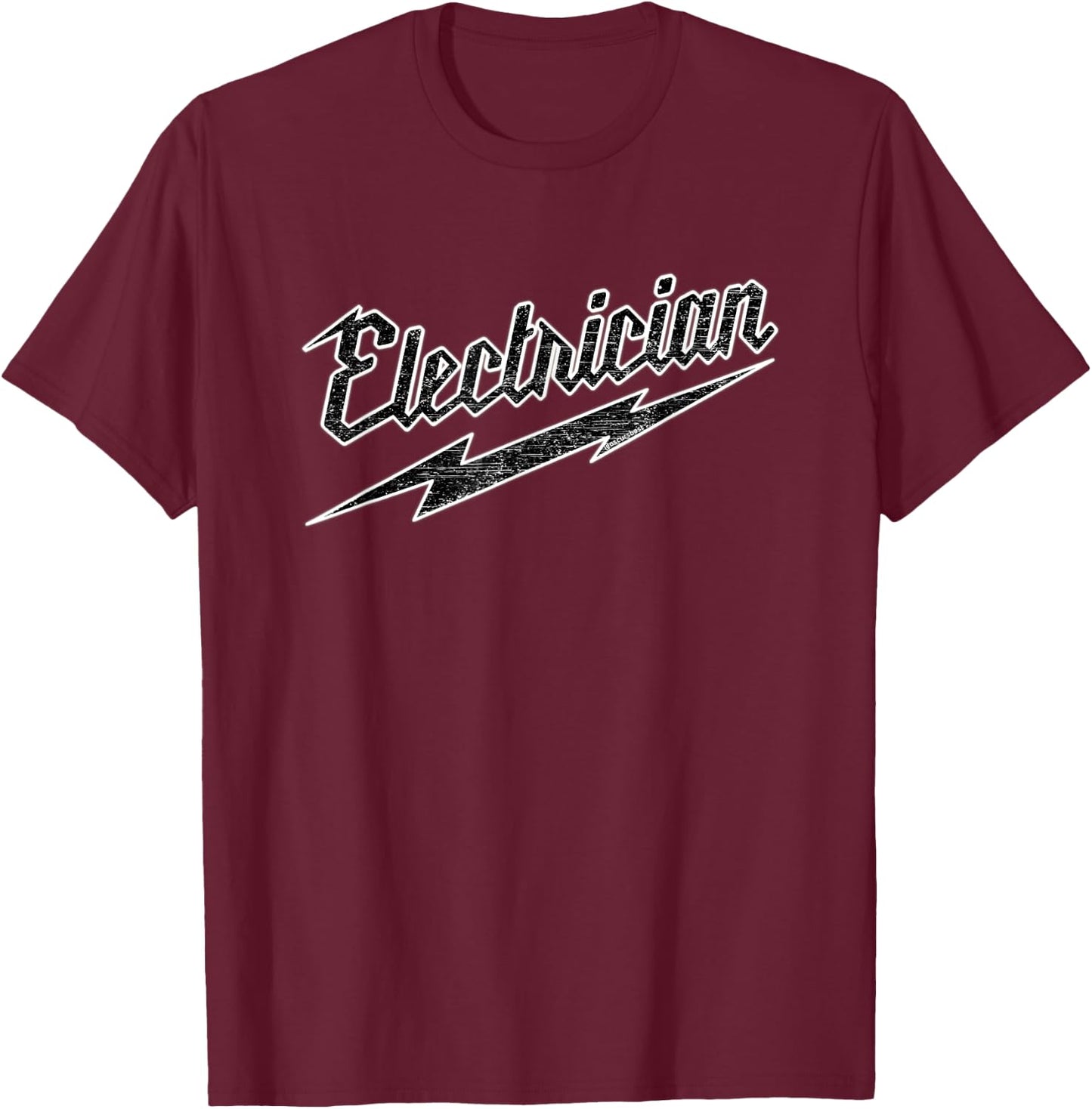 Electrician Sparky Local Trade Power Tool Logo Distressed T-Shirt - T-Shirt | Maroon