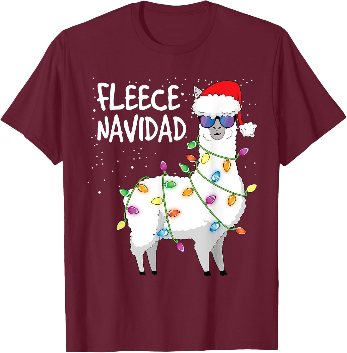 Fleece Navidad Funny Christmas Navidad Llama T-Shirt - T-Shirt | Maroon