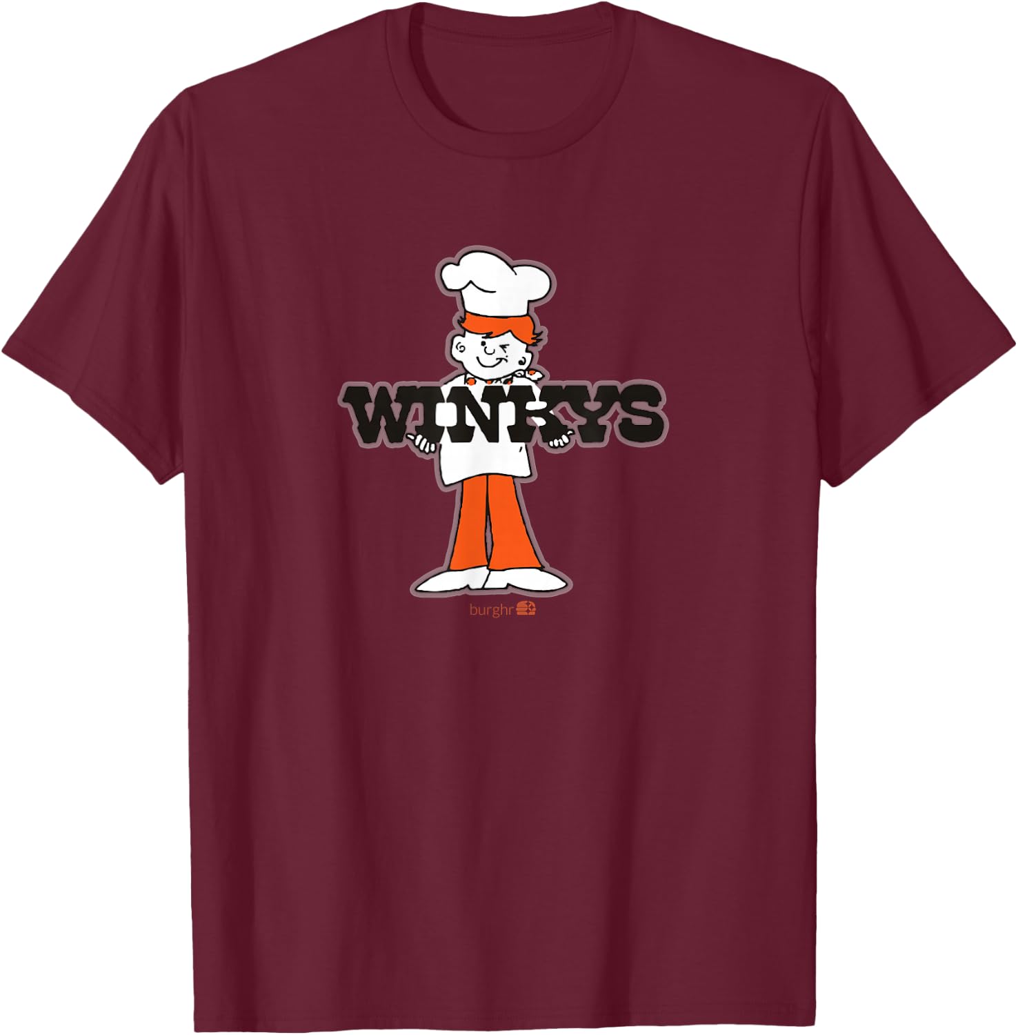 Burghr Boys -Adults Retro Classic , Grey, Small, Short Sleeve T-Shirt - T-Shirt | Maroon