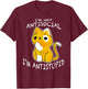 I´m Not Antisocial I´m Antistupid Sarcastic Cat T-Shirt - T-Shirt | Maroon