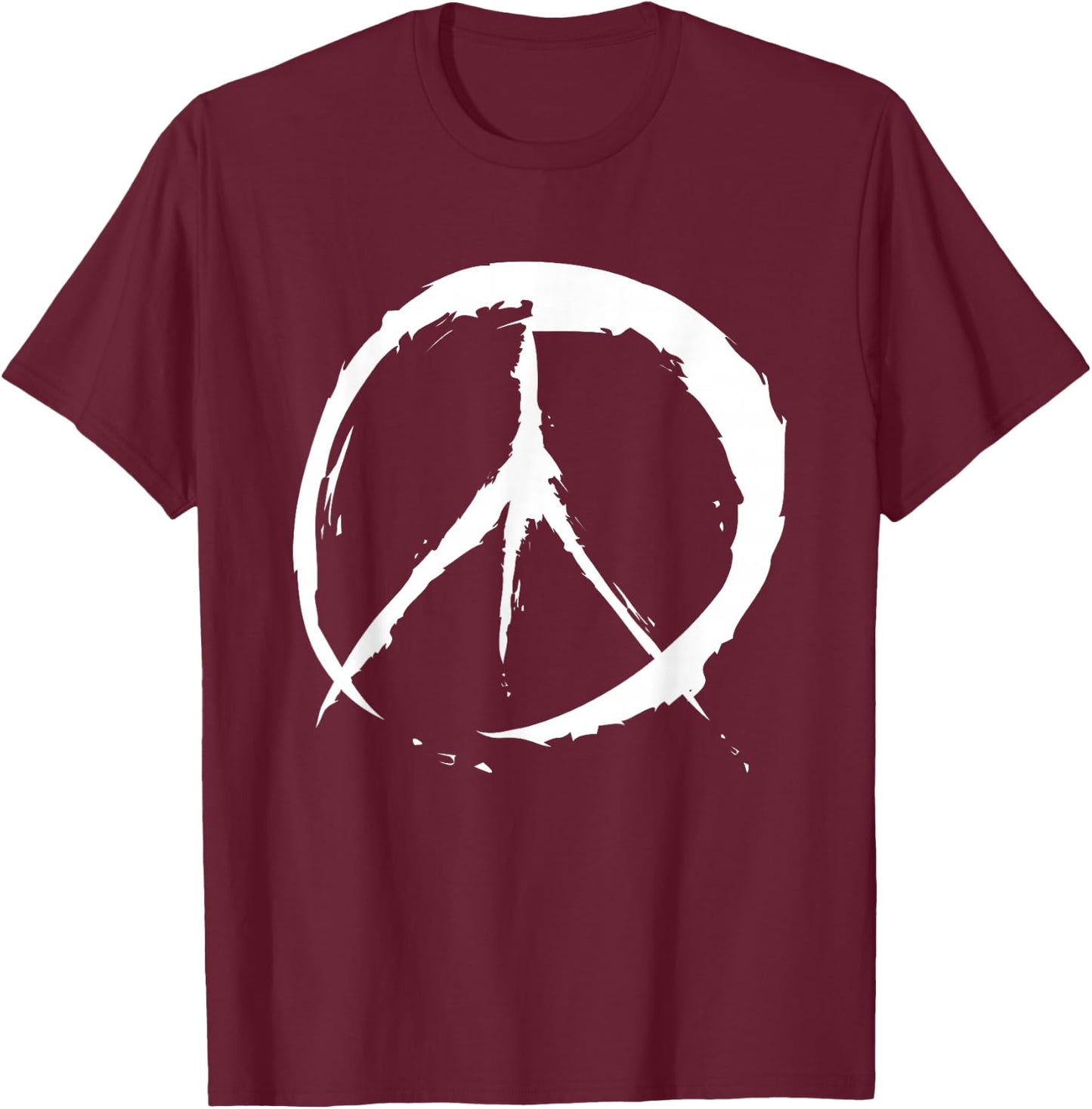 Retro Vintage Design Peace Sign T-Shirt - T-Shirt | Maroon