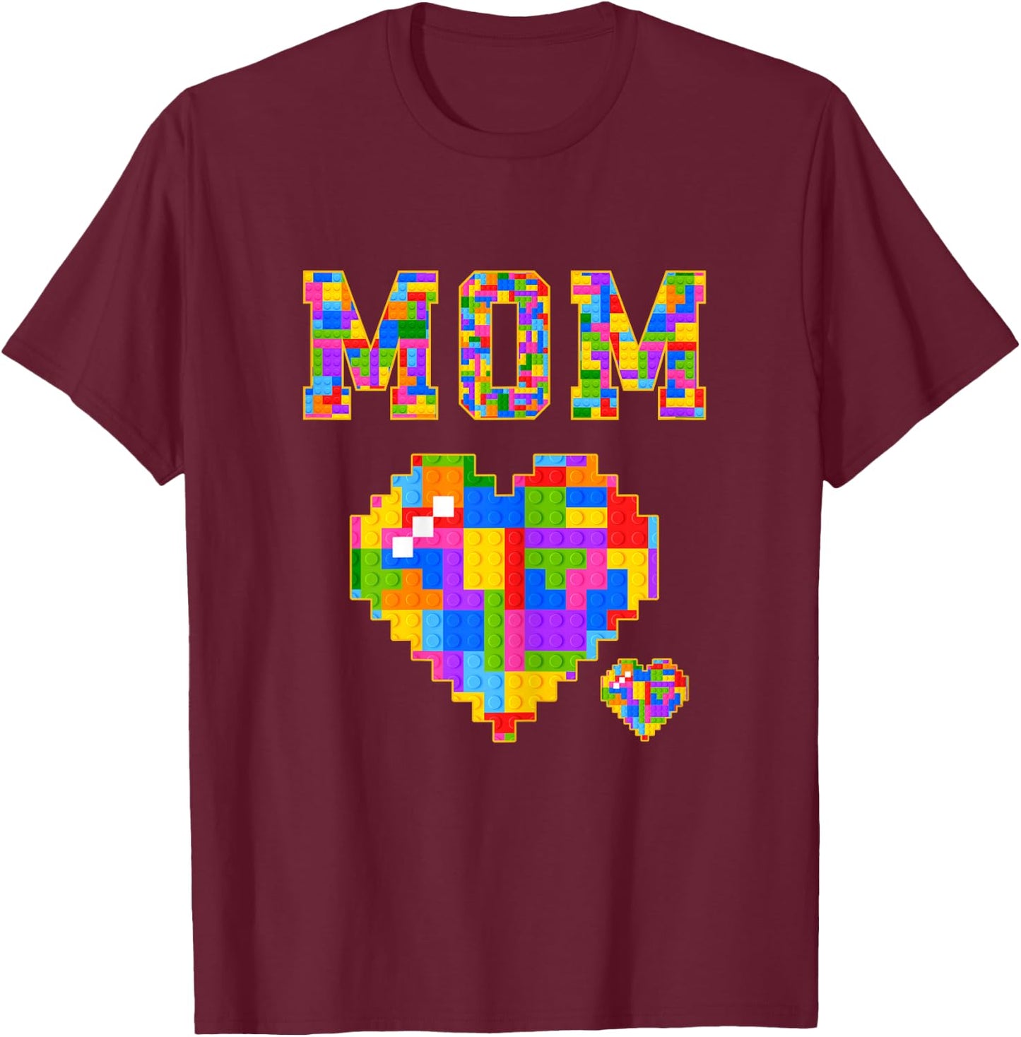 Mom Brick Builder Funny Blocks Master Builder T-Shirt - T-Shirt | Maroon