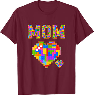 Mom Brick Builder Funny Blocks Master Builder T-Shirt - T-Shirt | Maroon
