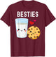 Besties Kawaii Milk and Cookie Best Friends Couples Matching T-Shirt - T-Shirt | Maroon