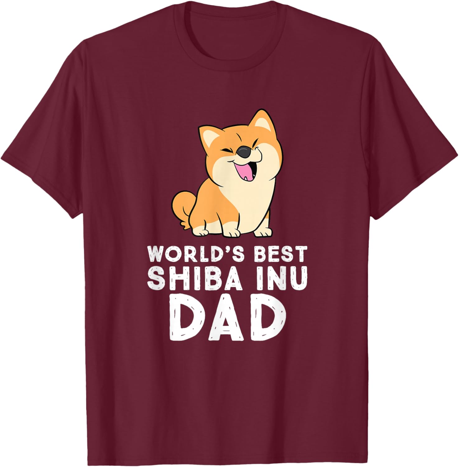 World's Best Shiba Inu Dad Dog Shiba Dad T-Shirt - T-Shirt | Maroon