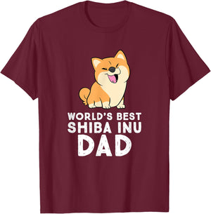 World's Best Shiba Inu Dad Dog Shiba Dad T-Shirt - T-Shirt | Maroon