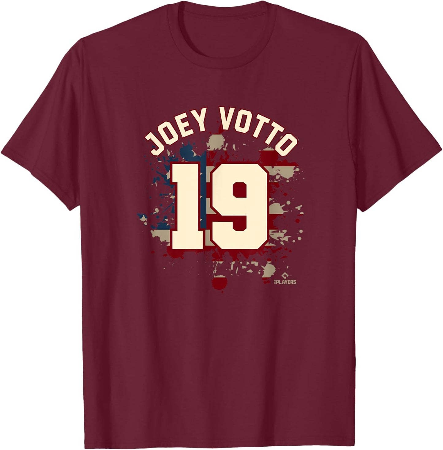 Joey Votto Vintage Flag Ohio MLBPA Who Patriotic Women Men T-Shirt - T-Shirt | Maroon