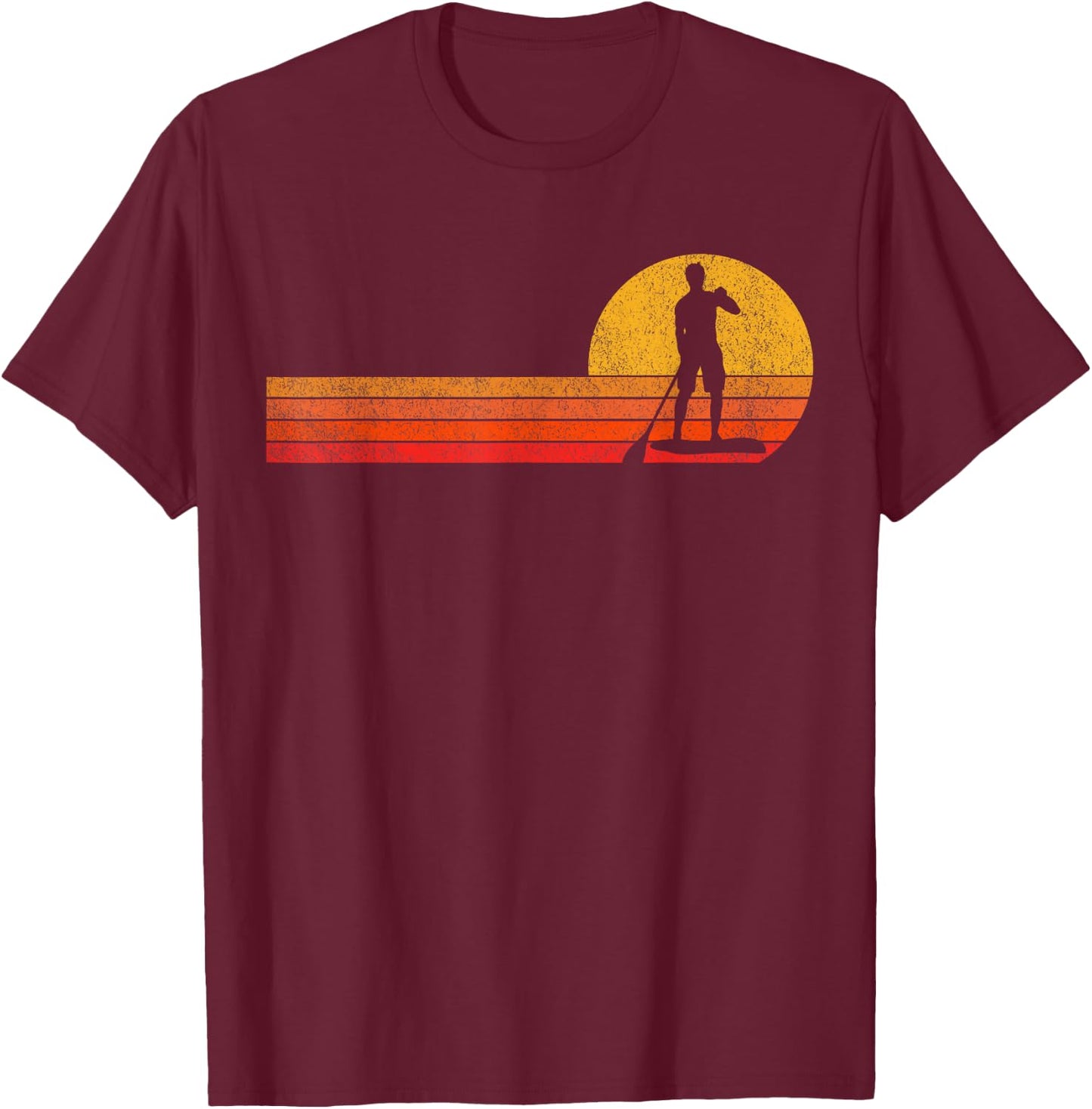 Retro Paddleboarding Stand Up Paddle Board Paddleboard T-Shirt - T-Shirt | Maroon