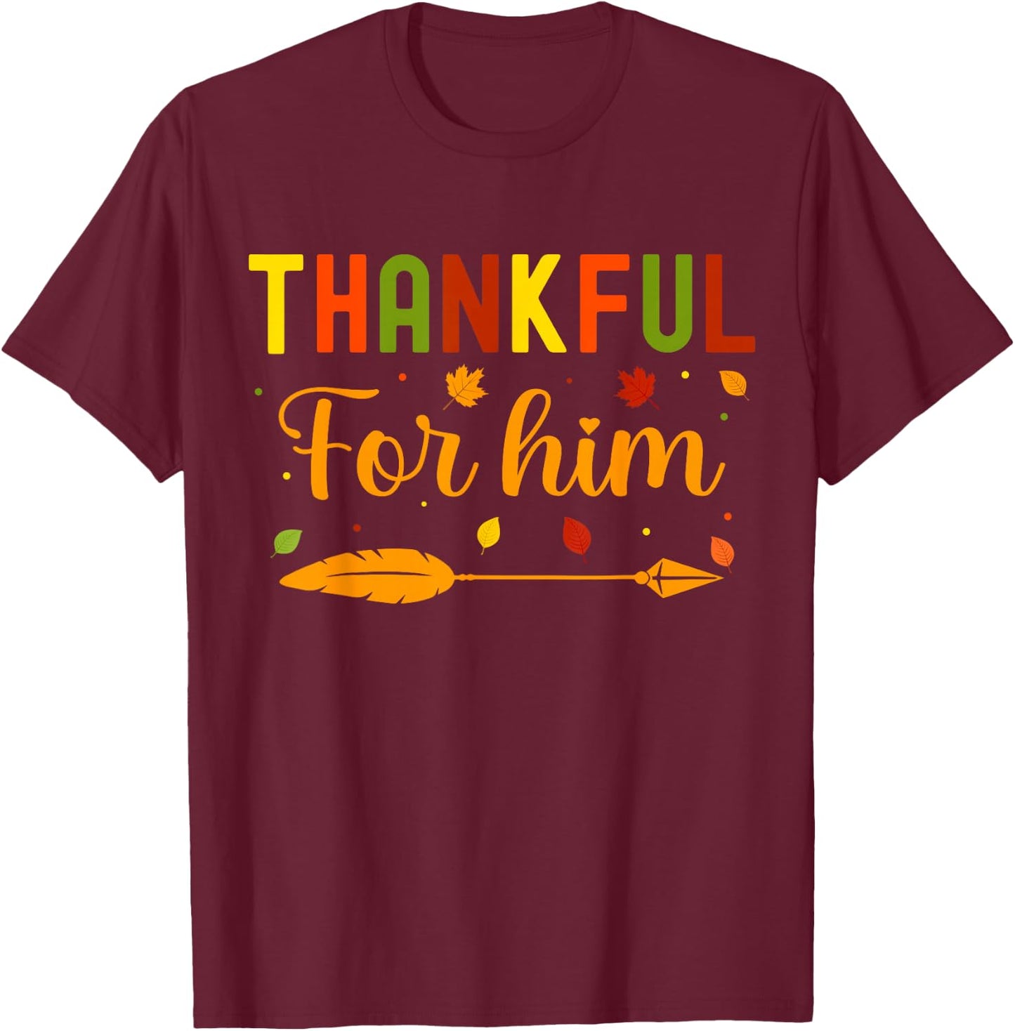 Thankful Thanksgiving Couples Fall Thankful T-Shirt - T-Shirt | Maroon