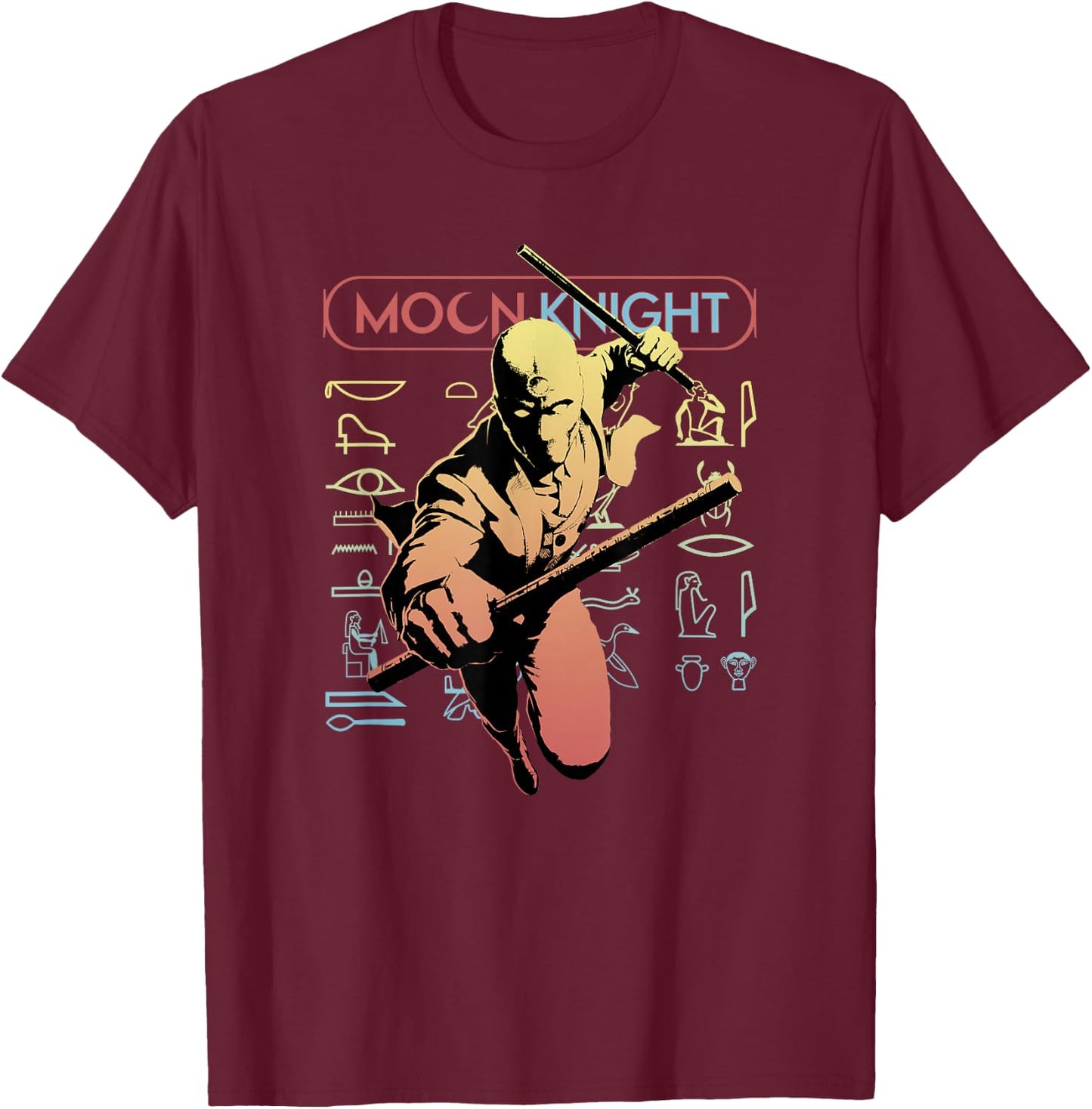 Marvel Moon Knight Action Poster T-Shirt - T-Shirt | Maroon