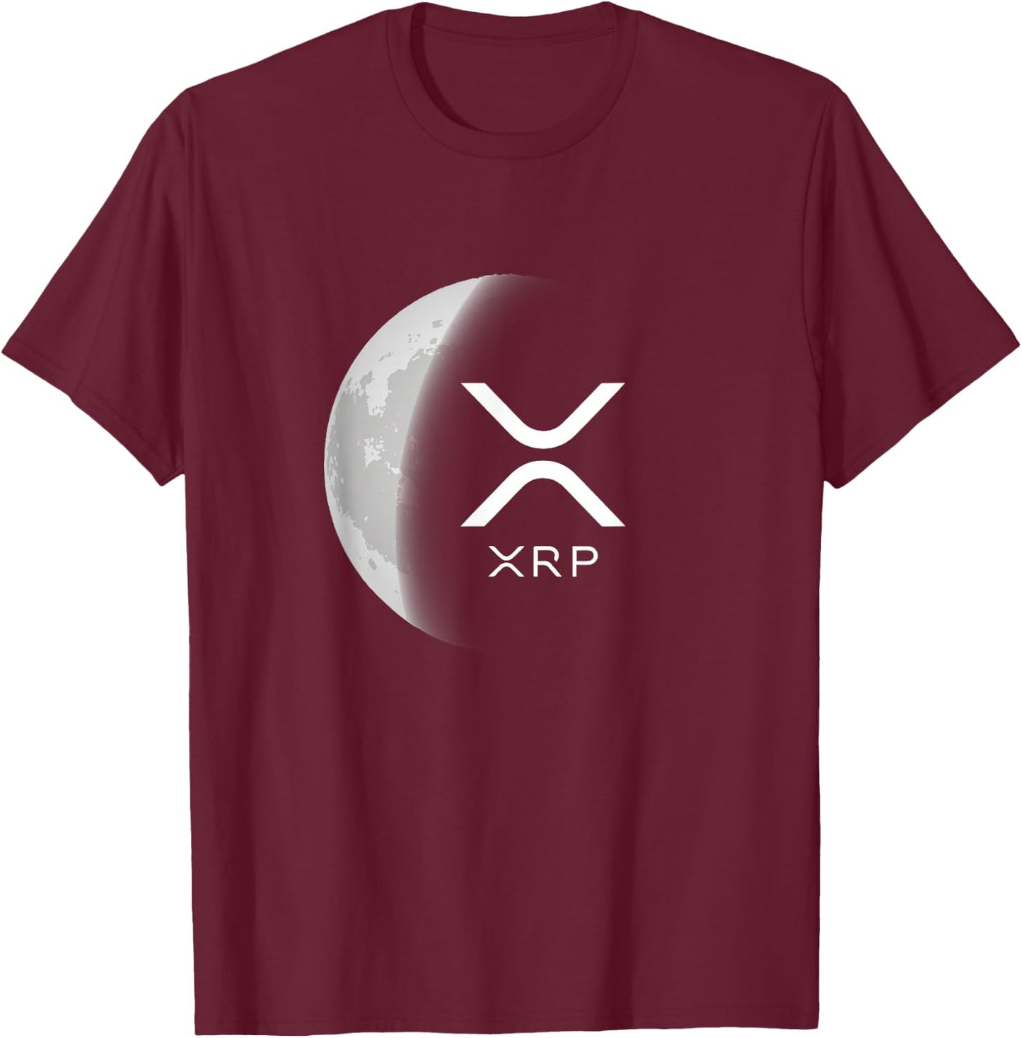 Internet money cryptocurrency Ripple XRP Moon T-Shirt - T-Shirt | Maroon