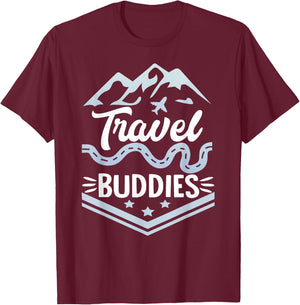 Traveller Flight Vacation Travel Buddies T-Shirt - T-Shirt | Maroon