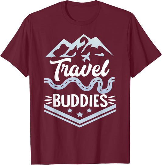Traveller Flight Vacation Travel Buddies T-Shirt - T-Shirt | Maroon