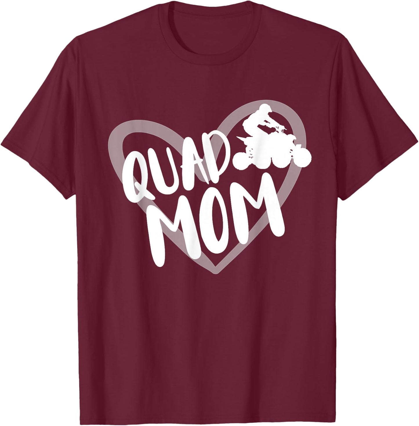 Quad Mom Bike ATV Four Wheeler Heart T-Shirt - T-Shirt | Maroon