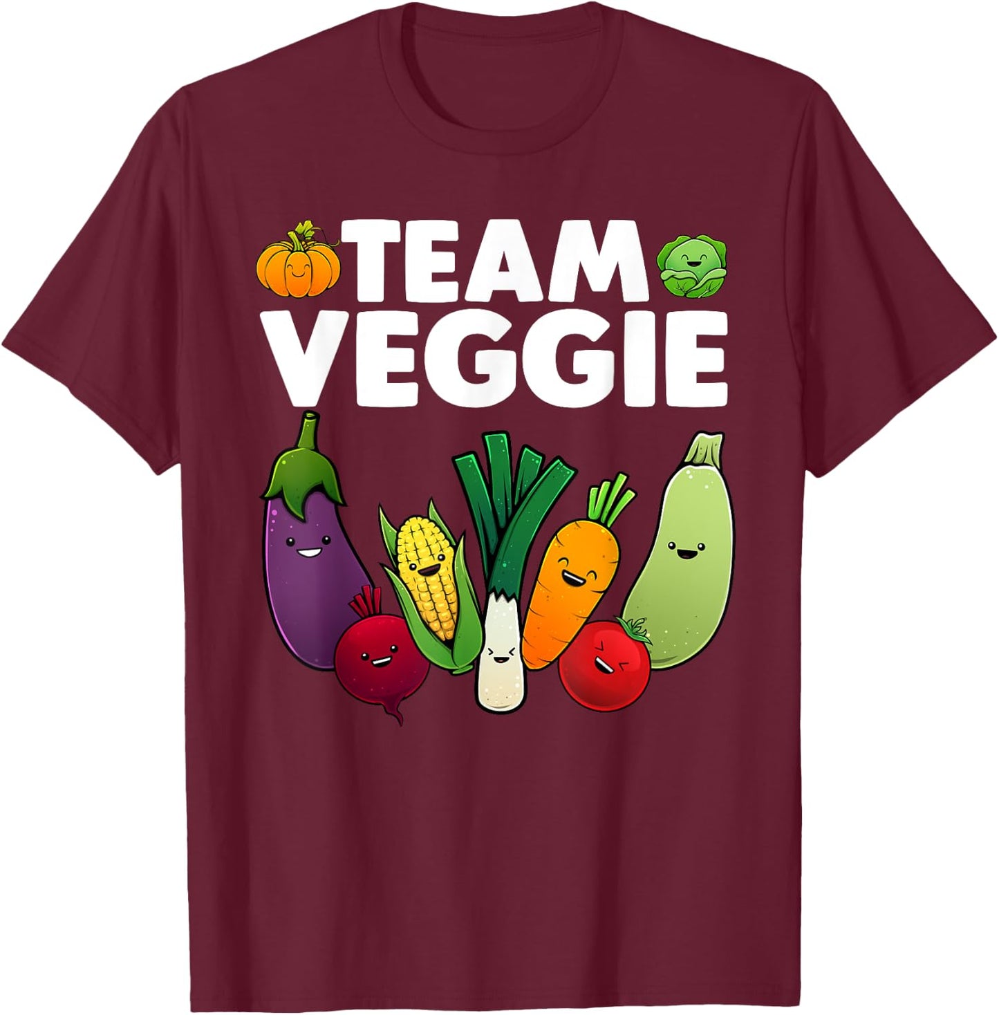 Funny Veggie Art Women Kids Vegan Plant Vegetarian T-Shirt - T-Shirt | Maroon