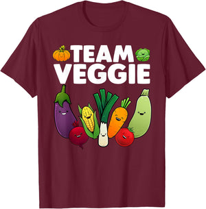 Funny Veggie Art Women Kids Vegan Plant Vegetarian T-Shirt - T-Shirt | Maroon