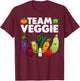 Funny Veggie Art Women Kids Vegan Plant Vegetarian T-Shirt - T-Shirt | Maroon