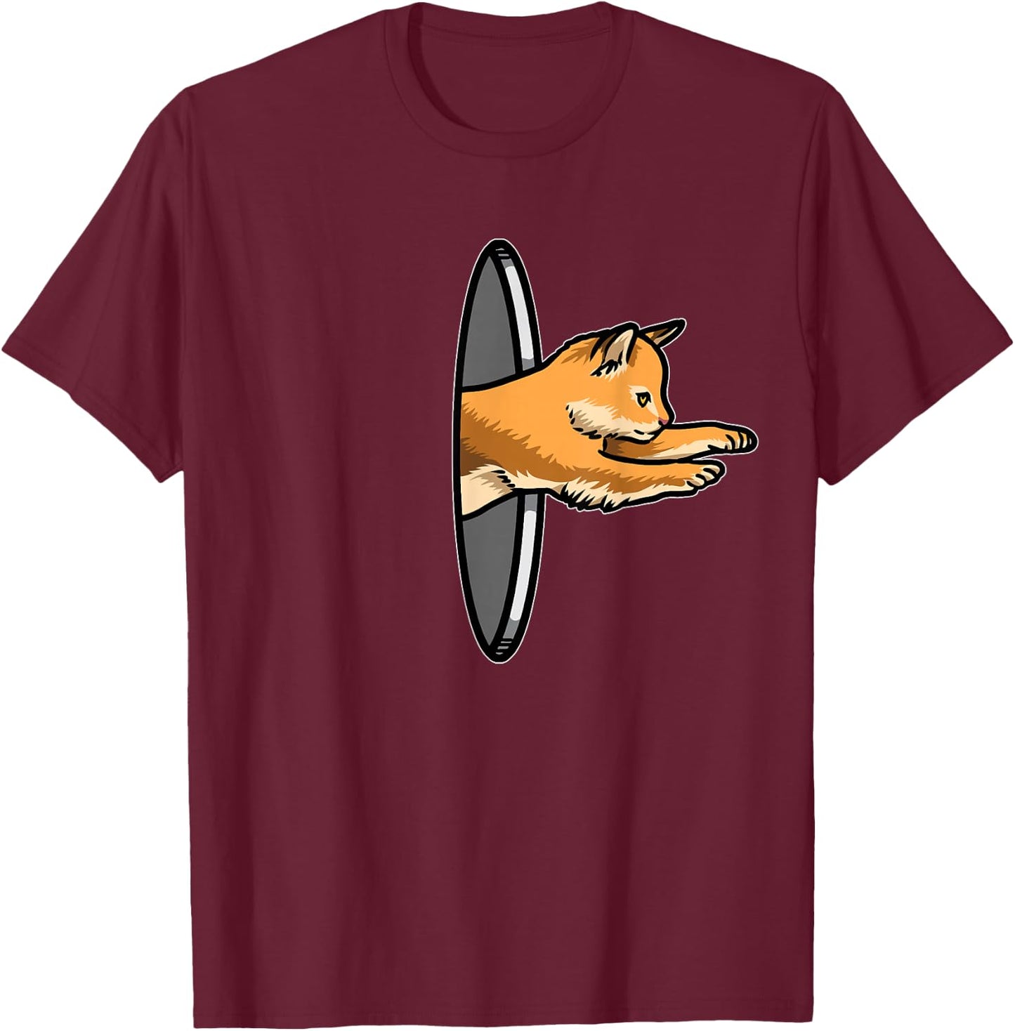Matching Couple Cat Lover Funny Portal Animal & Her T-Shirt - T-Shirt | Maroon