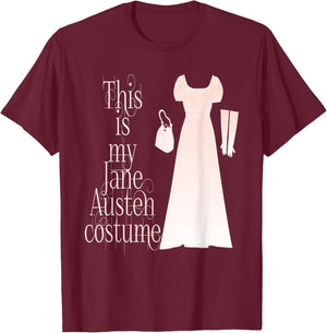 This Is My Jane Austen Costume Funny Halloween Vintage T-Shirt - T-Shirt | Maroon