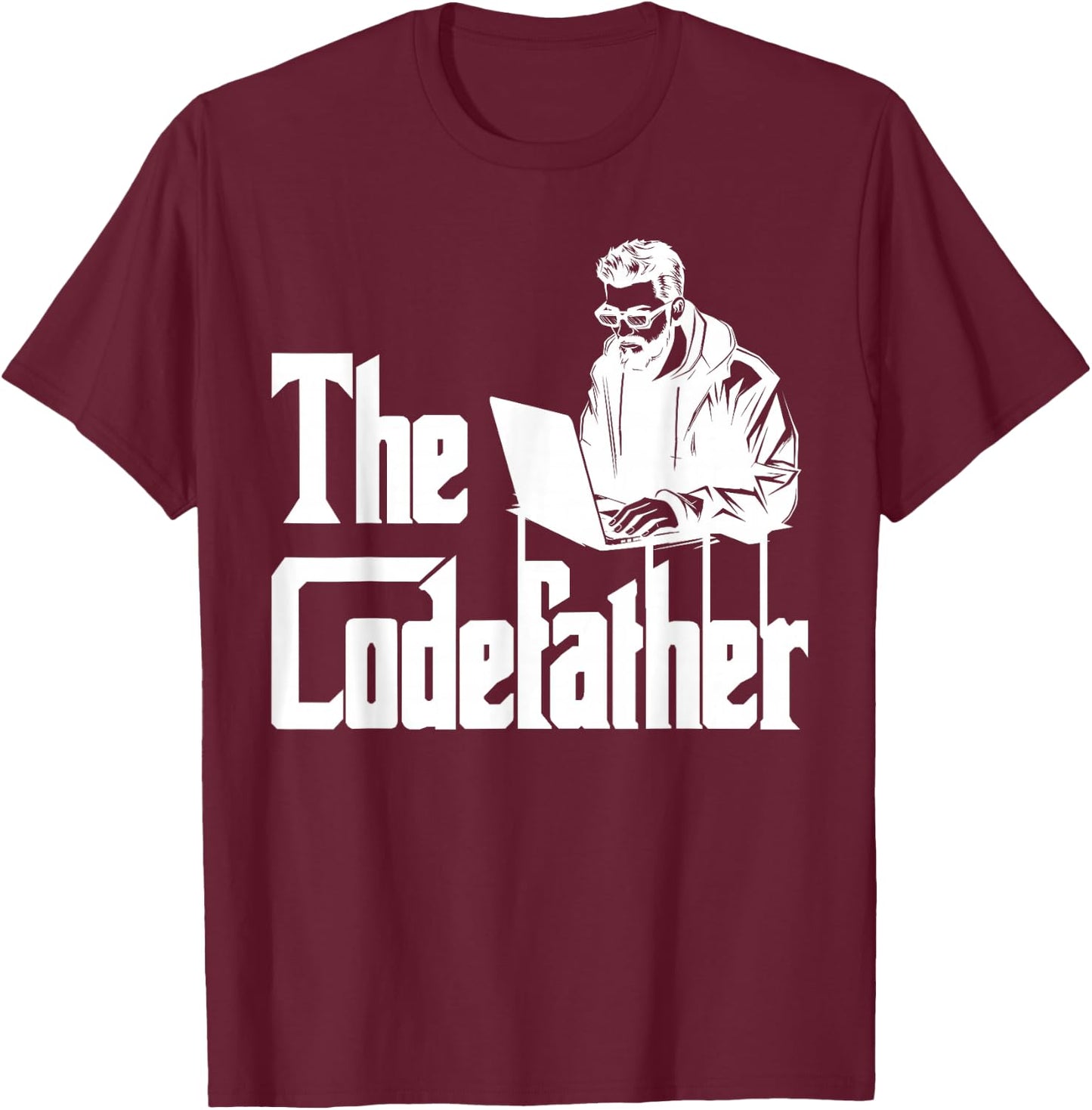 Computer Science THE CODEFATHER Funny Computer Scientist T-Shirt - T-Shirt | Maroon