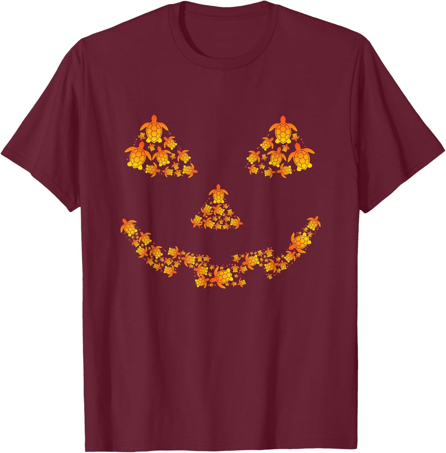 Cute Pumpkin Jack O Lantern Turtle Sea Halloween Costume T-Shirt - T-Shirt | Maroon