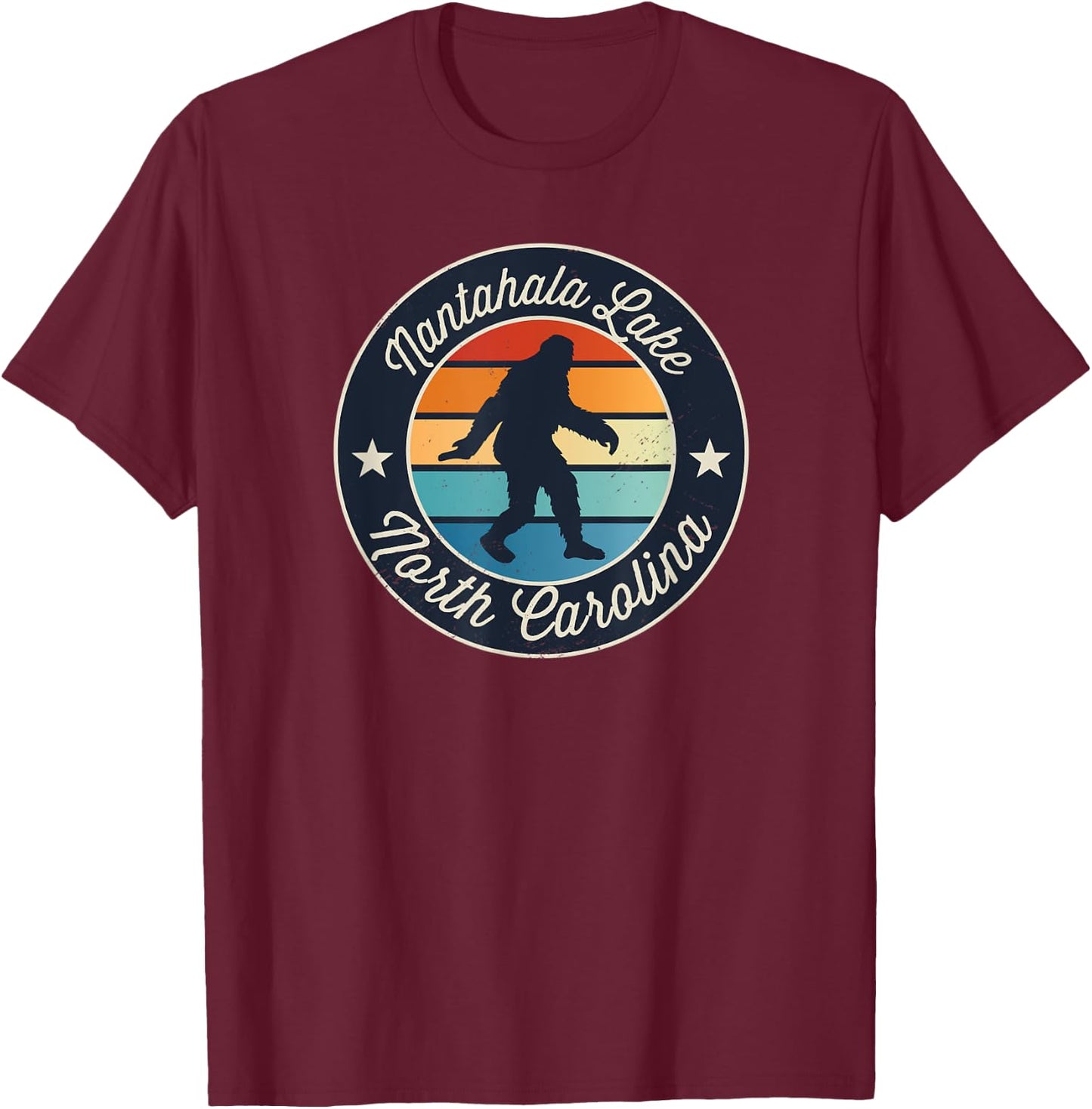 Nantahala Lake North Carolina Sasquatch Souvenir T-Shirt - T-Shirt | Maroon